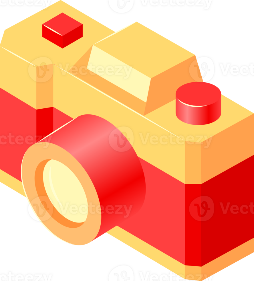 red and yellow isometric camera png