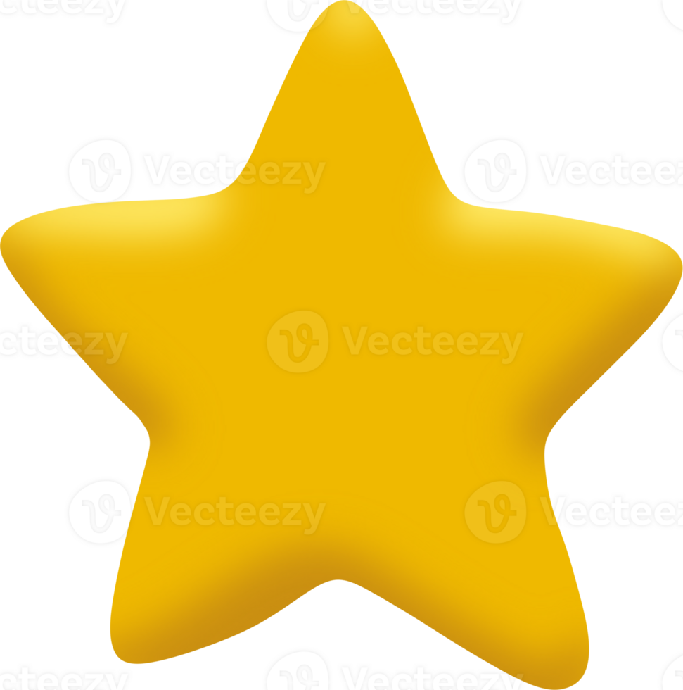 The large, yellow pointed star. The edges of the star look rounded and do not have sharp corners like ordinary stars, giving a soft feeling. png