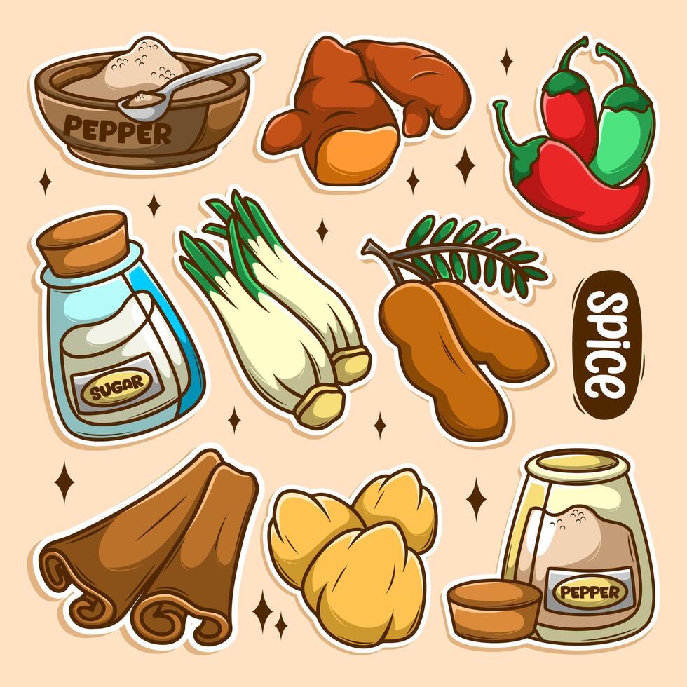 Doodle Cooking spices hand draw style vector