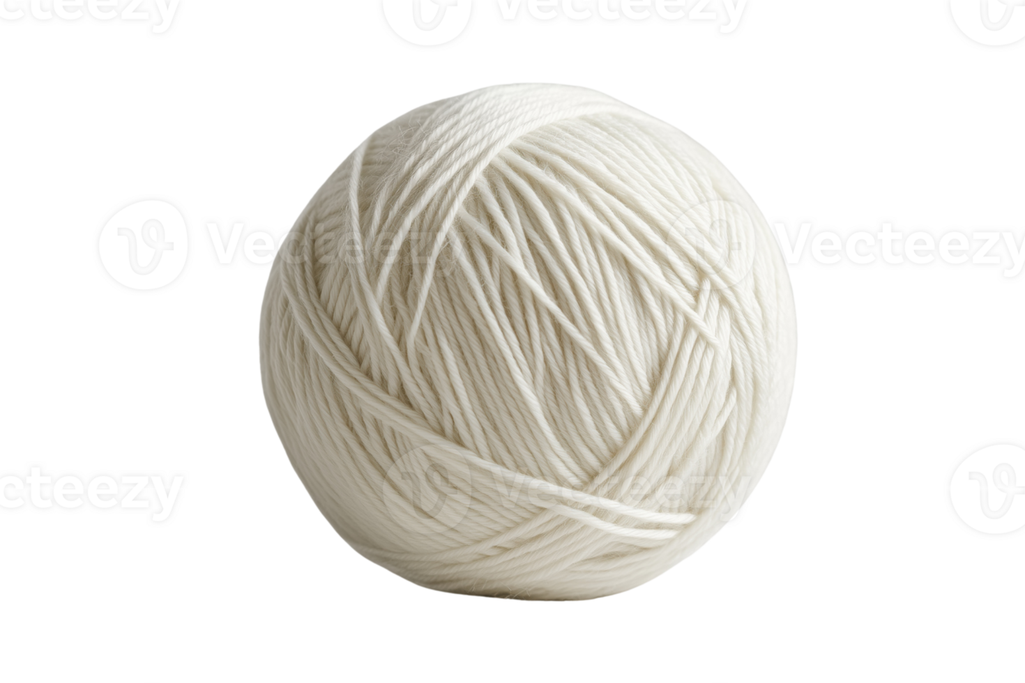 White yarn ballIsolated on transparent Background, perfect for crafts and knitting projects. png