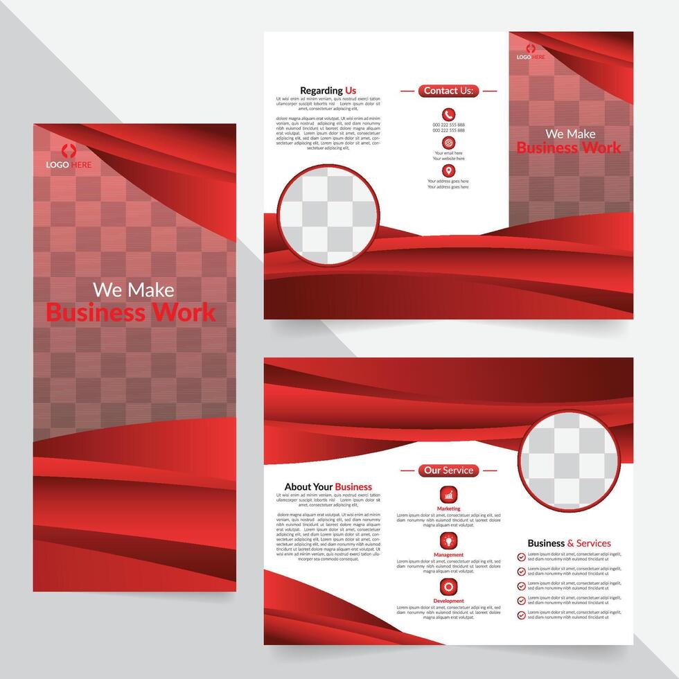 business editable trifold brochure template vector