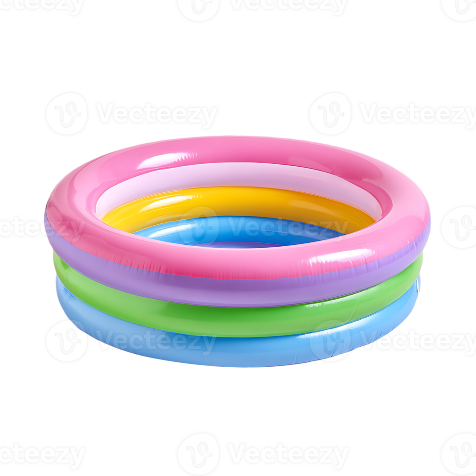 Three colorful inflatable rings png