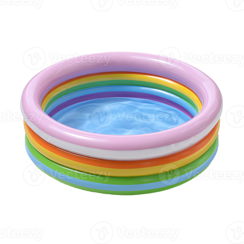 A rainbow colored Inflatable Kids pool png