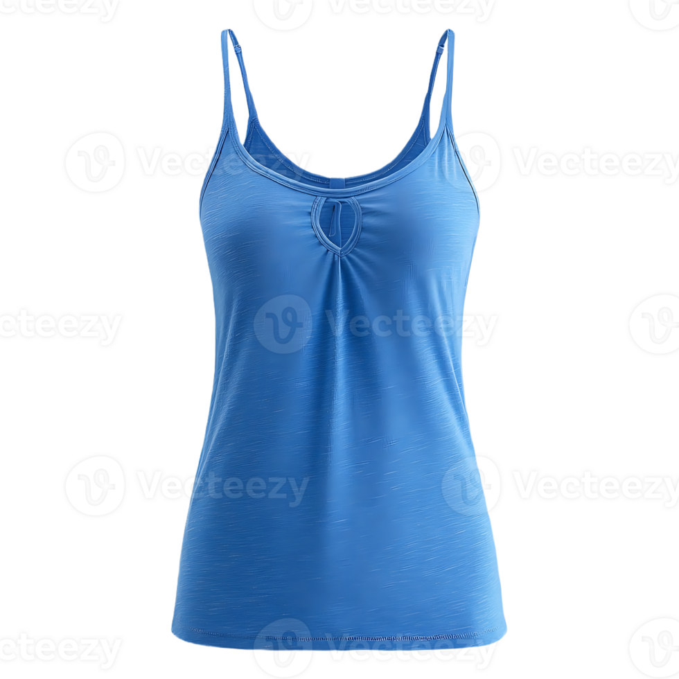 Light blue sleeveless top keyhole neckline summer fashion womenswear apparel png
