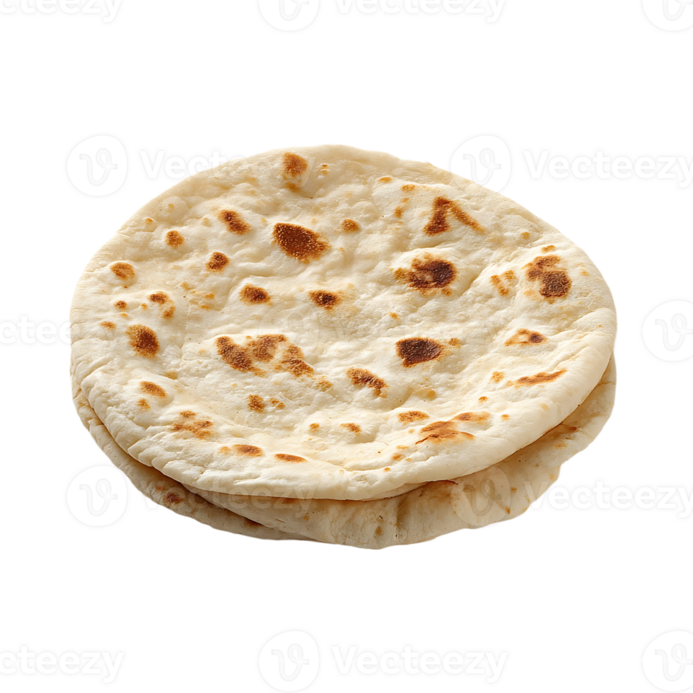 Two delicious baked flatbreads ready to eat a perfect side dish or wrap png