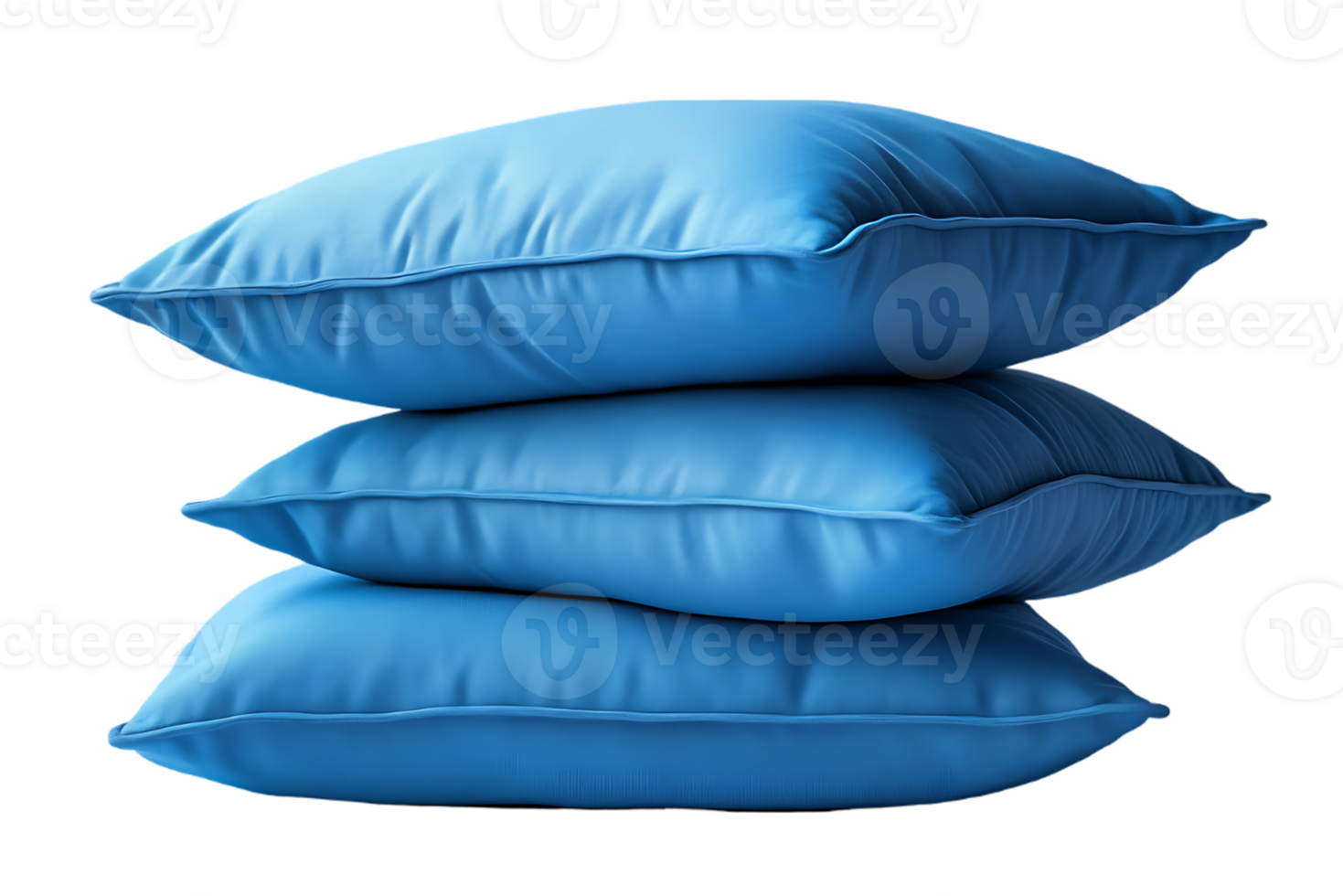 Stack of three blue pillows soft comfortable sleep rest relaxation home decor png