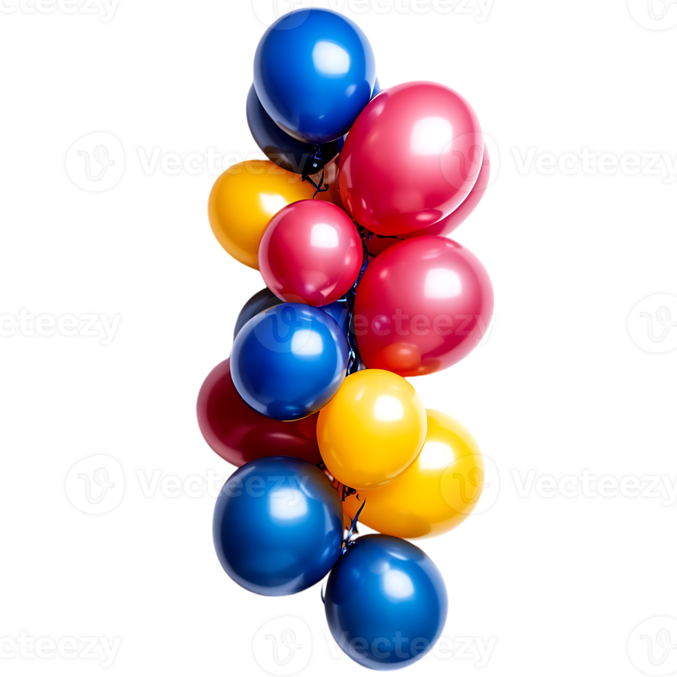 A bunch of colorful balloons floating against png
