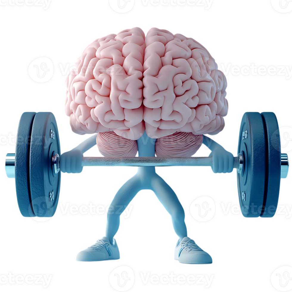 A brain lifting weights exercise fitness strength mind power png