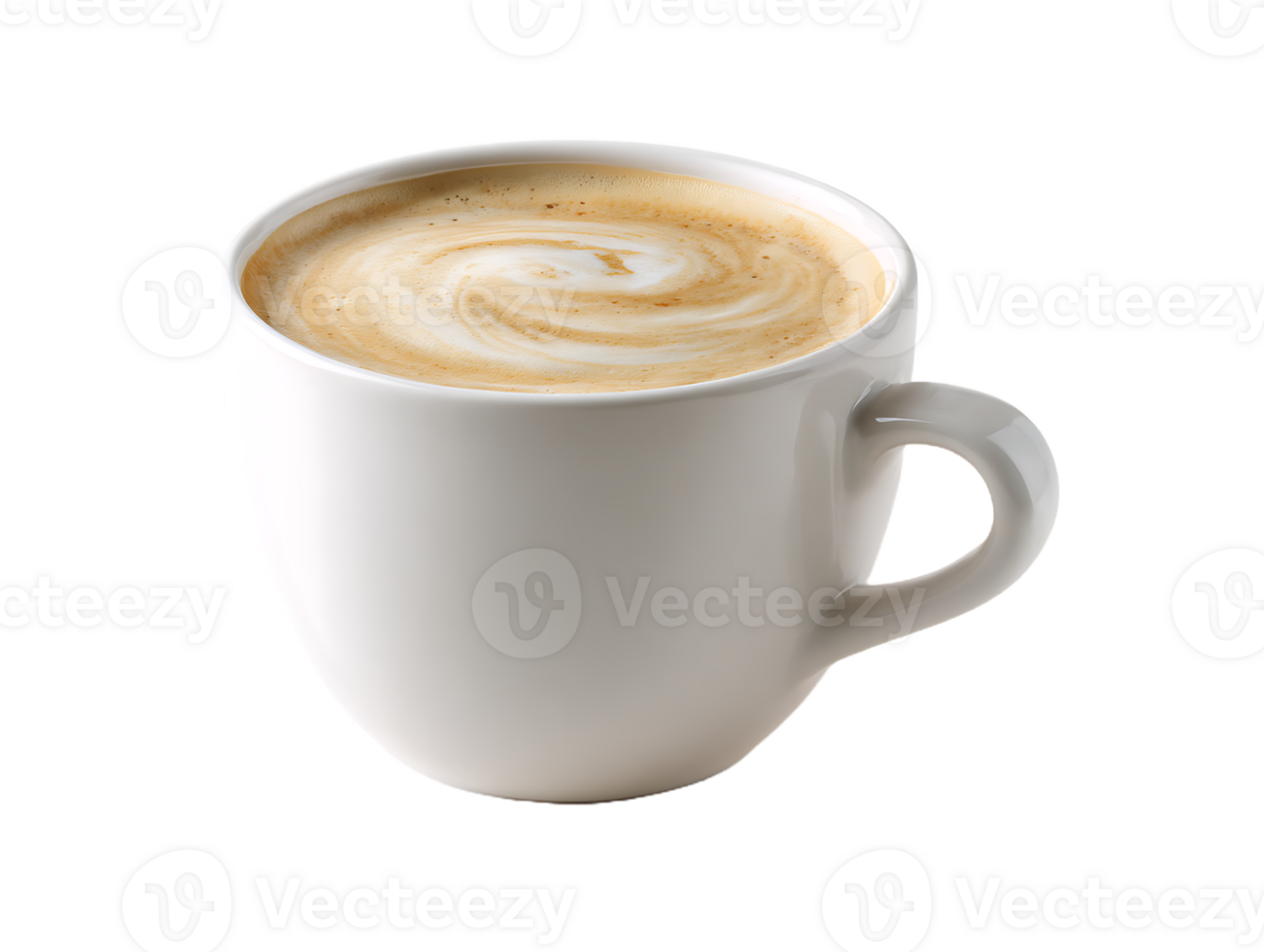 A creamy latte in a white mug swirls of foam a delightful beverage png