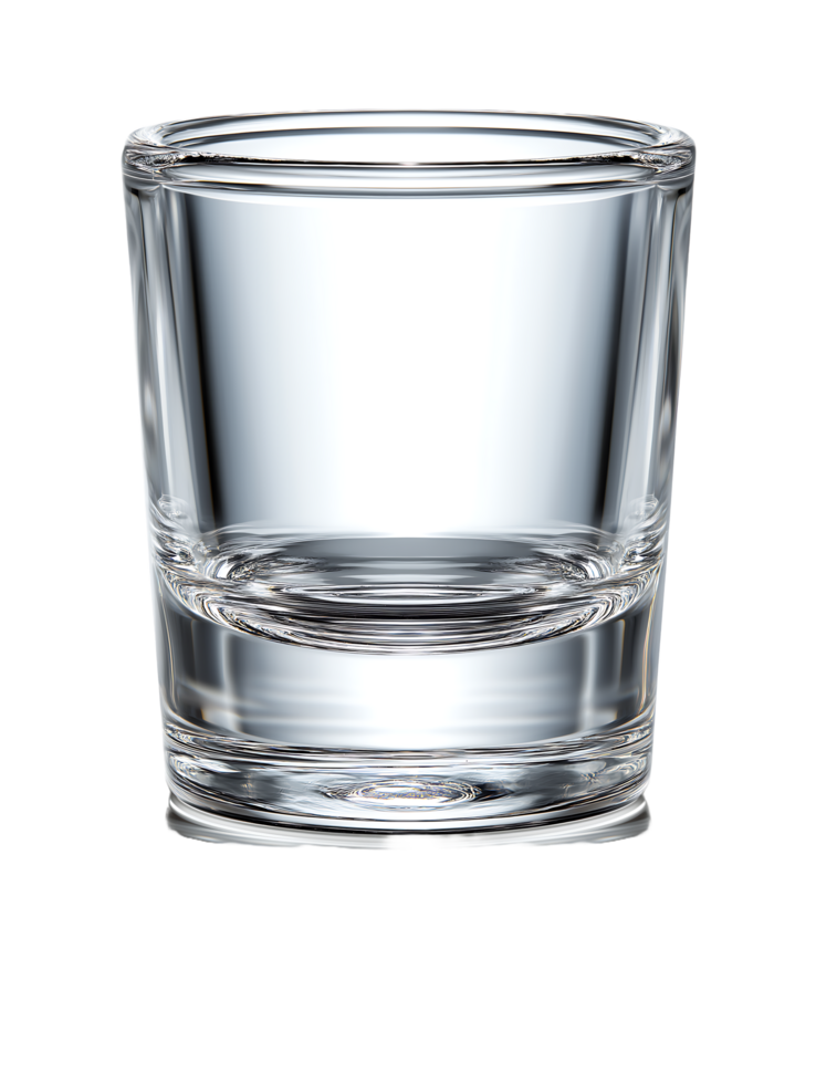 Empty short glass on black background ideal for cocktails or shots png
