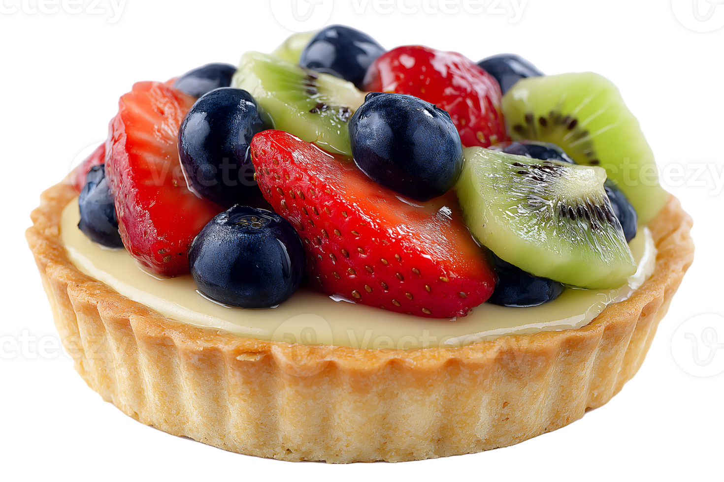 Delicious fruit tart sweet pastry dessert bakery treat strawberries blueberries kiwi png