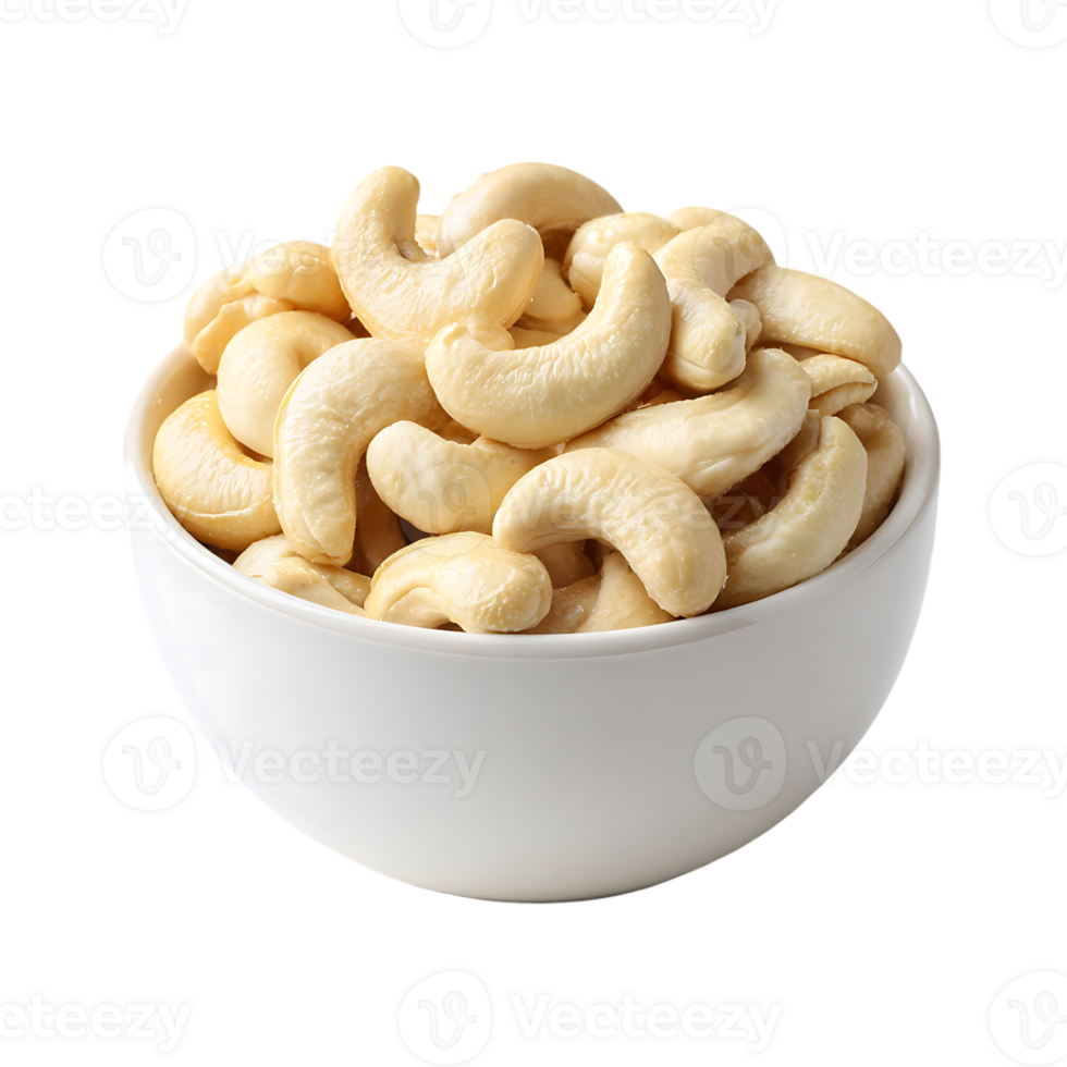 A bowl of roasted cashews ready to eat a healthy snack png
