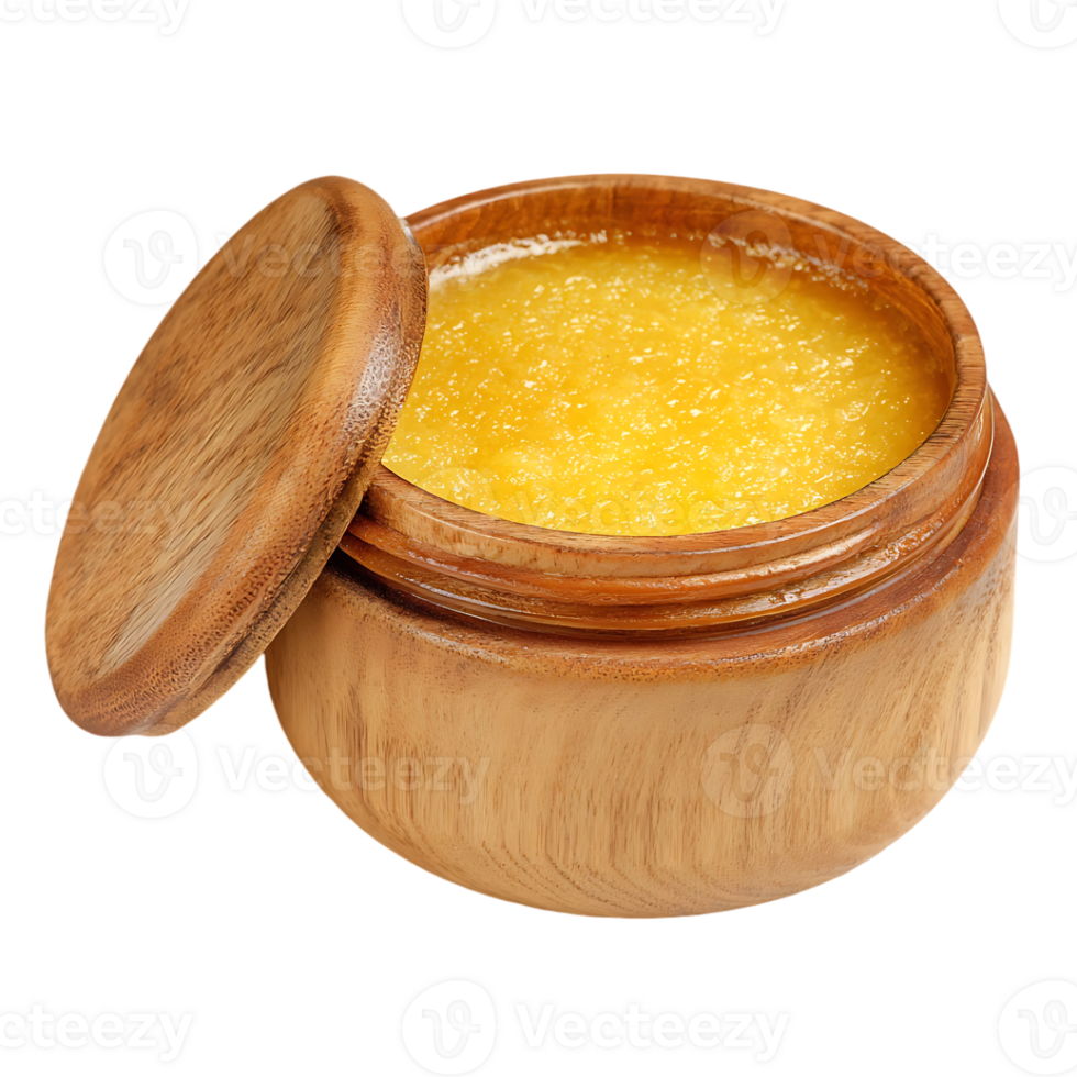 Clarified Butter in Wooden Bowl png