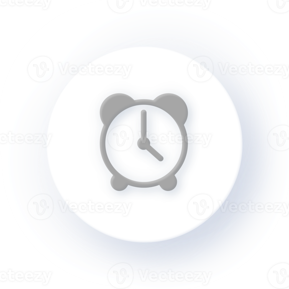 Neumorphism Icon Alarm Clock Icon Soft Drop Shadow on Dark Background Neumorphic UI UX Design User Interface Neumorphism Shadow png