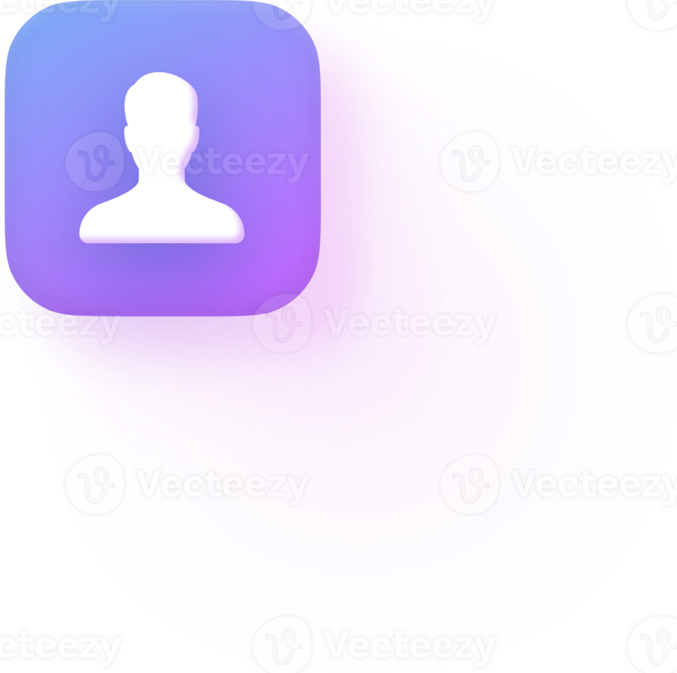 iOS Style User Profile Icon Rounded App iPhone Apple Button Soft Shadow Minimal Human Avatar Person Symbol Digital Identity Contact UI UX Design People Icon Mobile Account Info Modern Flat Graphic png