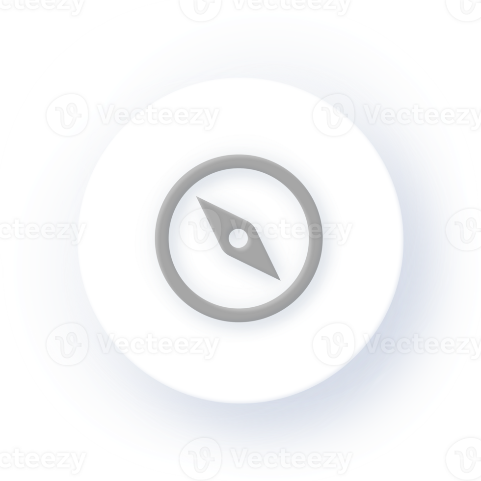 Neumorphism Icon Compass Icon Soft Drop Shadow on Dark Background Neumorphic UI UX Design User Interface Neumorphism Shadow png