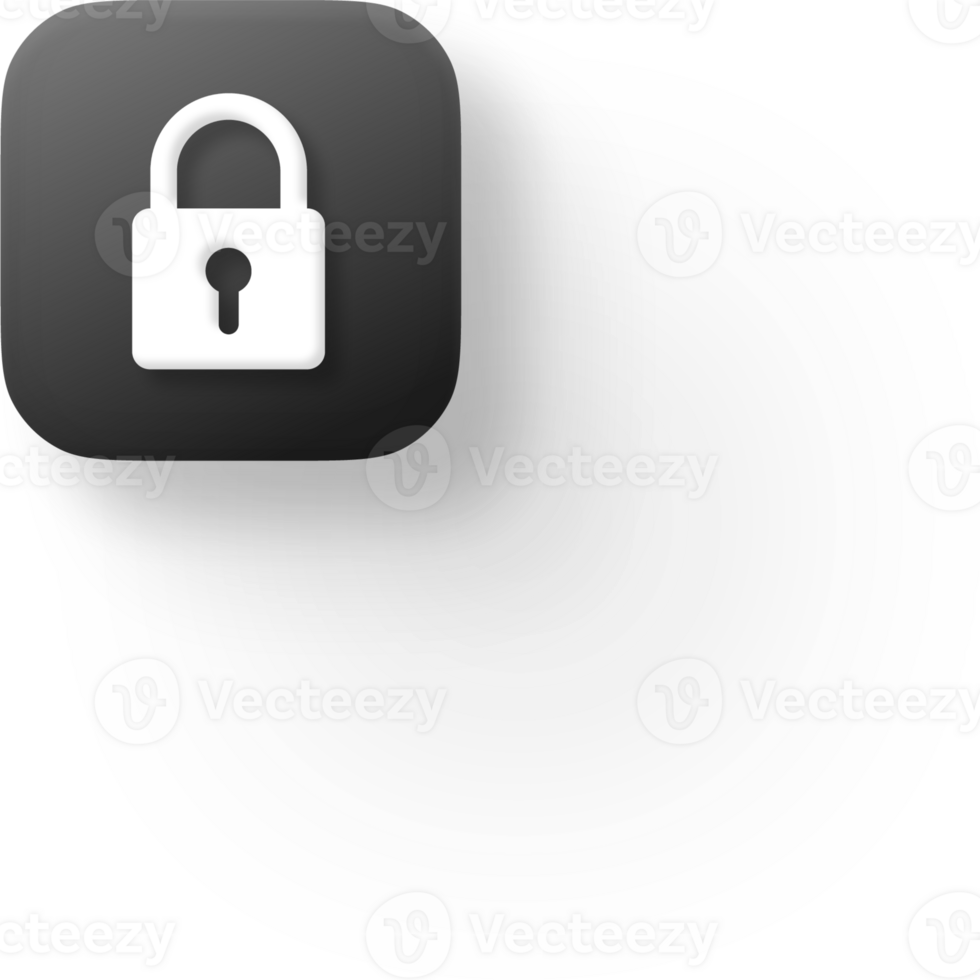 iOS Style Padlock Lock Icon Rounded App iPhone Apple Button Soft Shadow Security Access Icon Locked Content Symbol Secure Privacy Safe UI UX Design Password Icon Flat Minimal Data Protection Graphic png