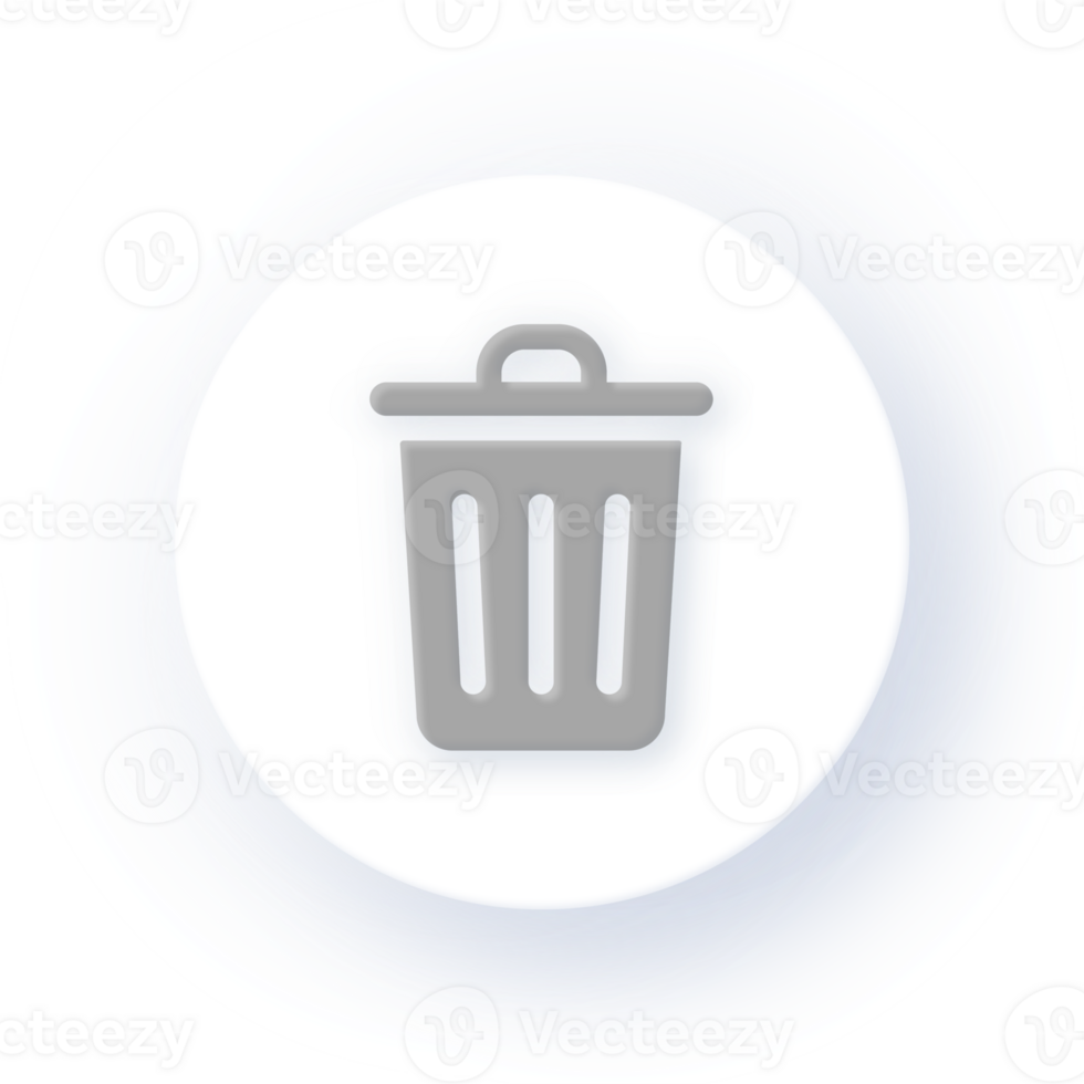 Neumorphism Icon Trash Bin Icon Soft Drop Shadow on Dark Background Neumorphic UI UX Design User Interface Neumorphism Shadow png