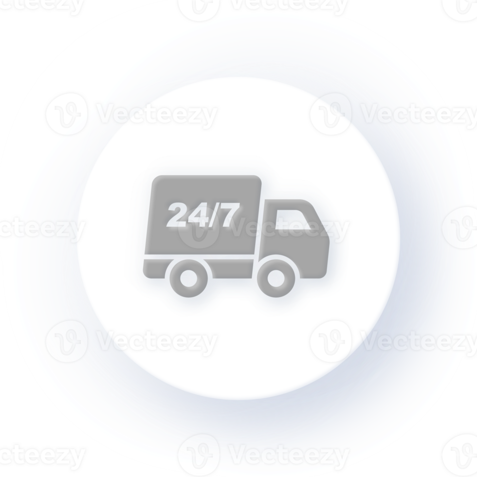 Neumorphism Icon 24 7 Express Soft Drop Shadow on Dark Background Neumorphic UI UX Design User Interface Neumorphism Shadow png