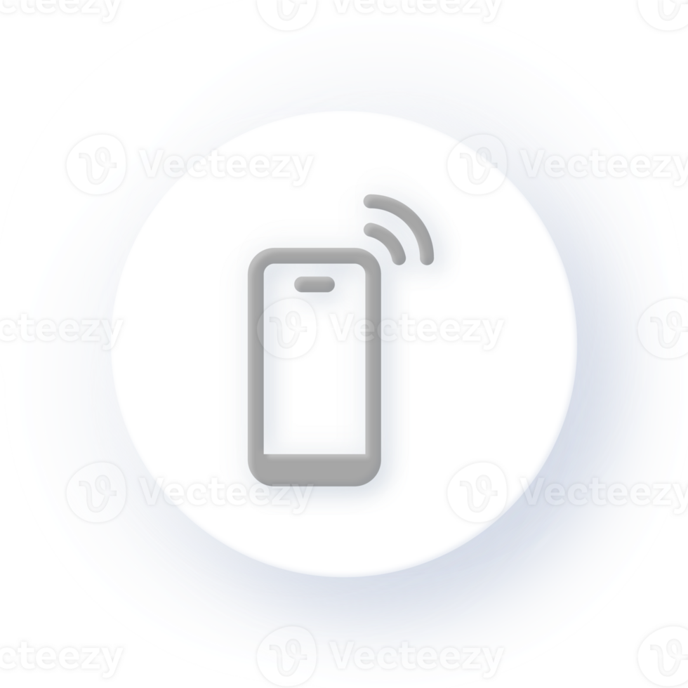 Neumorphism Icon Smartphone Signal Icon Soft Drop Shadow on Dark Background Neumorphic UI UX Design User Interface Neumorphism Shadow png