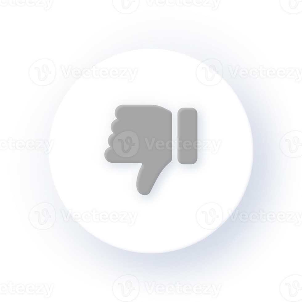 Neumorphism Icon Thumbs Down Icon Soft Drop Shadow on Dark Background Neumorphic UI UX Design User Interface Neumorphism Shadow png