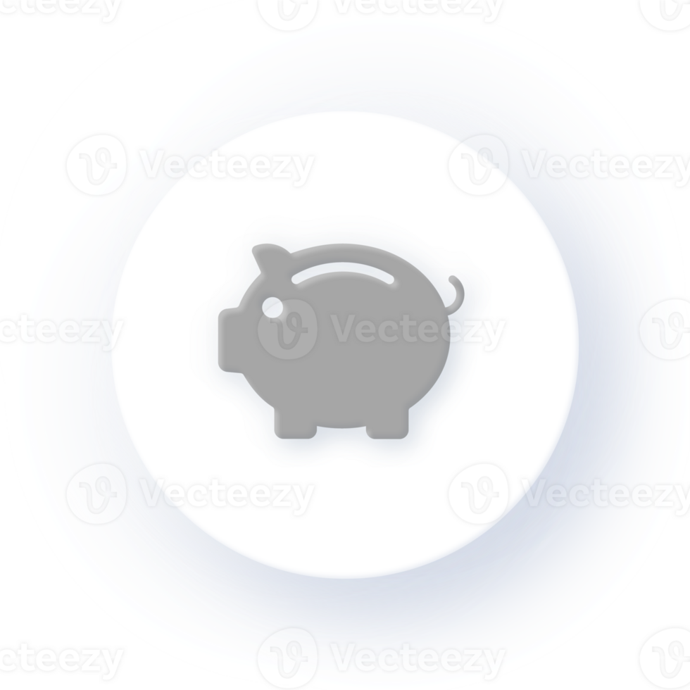 Neumorphism Icon Piggy Bank Icon Soft Drop Shadow on Dark Background Neumorphic UI UX Design User Interface Neumorphism Shadow png