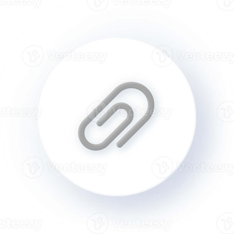 Neumorphism Icon Paperclip Icon Soft Drop Shadow on Dark Background Neumorphic UI UX Design User Interface Neumorphism Shadow png