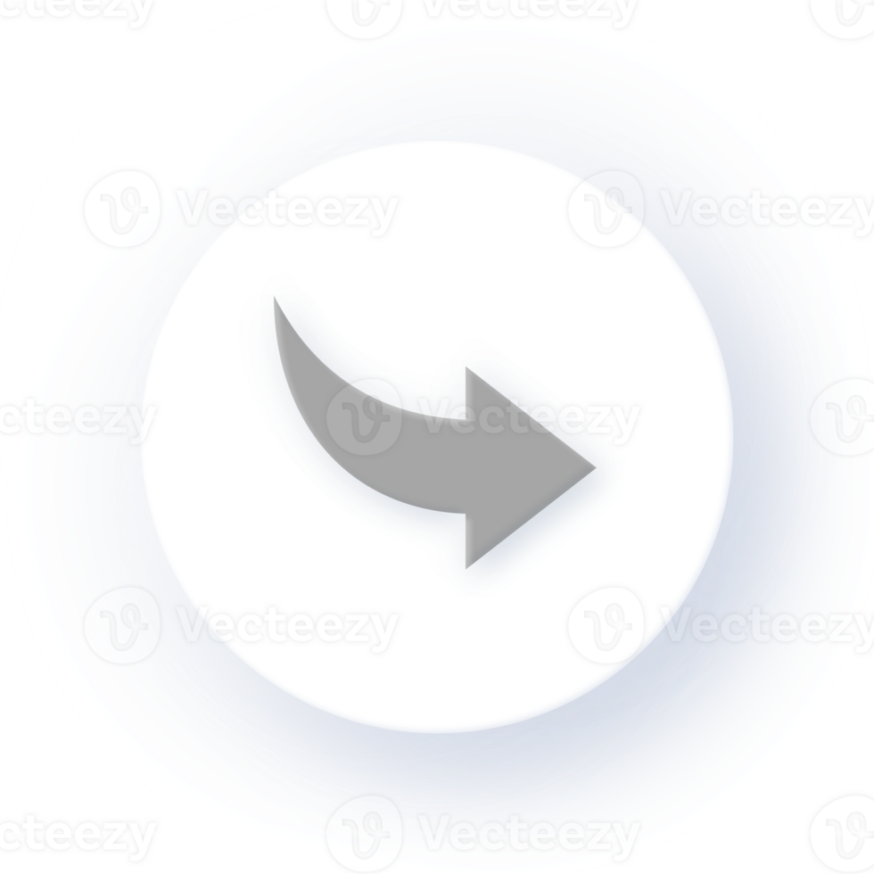 Neumorphism Icon Arrow Icon Turn Right Icon Soft Drop Shadow on Dark Background Neumorphic UI UX Design User Interface Neumorphism Shadow png