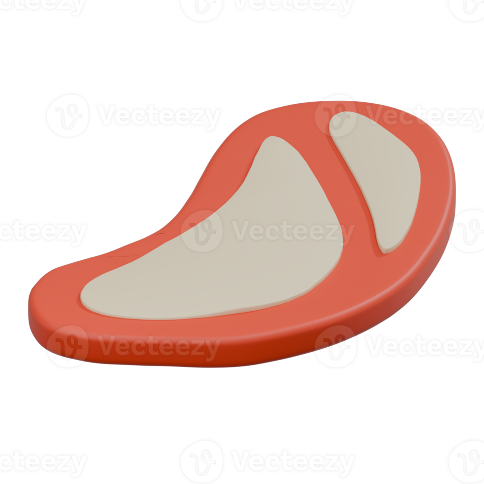 3D Render of Meat Steak Icon png