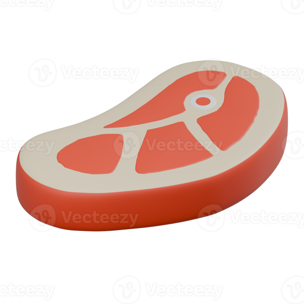 3D Render of Raw Steak Icon png