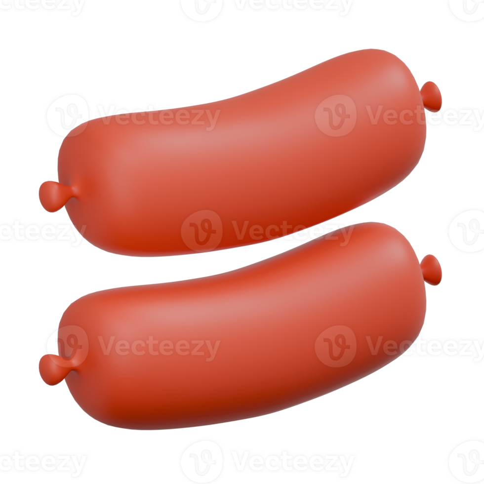 3D Render of Sausage Meat Icon png