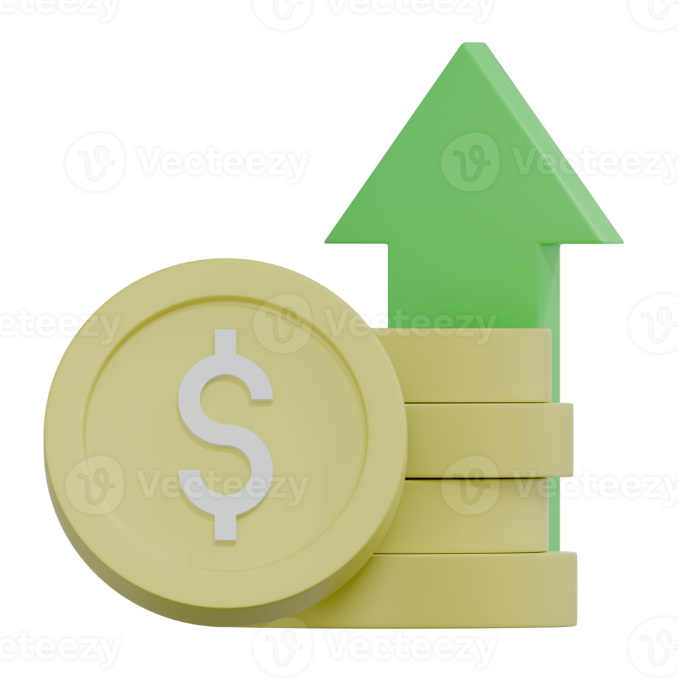 3D Render Profit Money Icon png