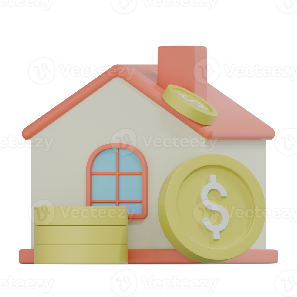 3D Render Property Investment Icon png