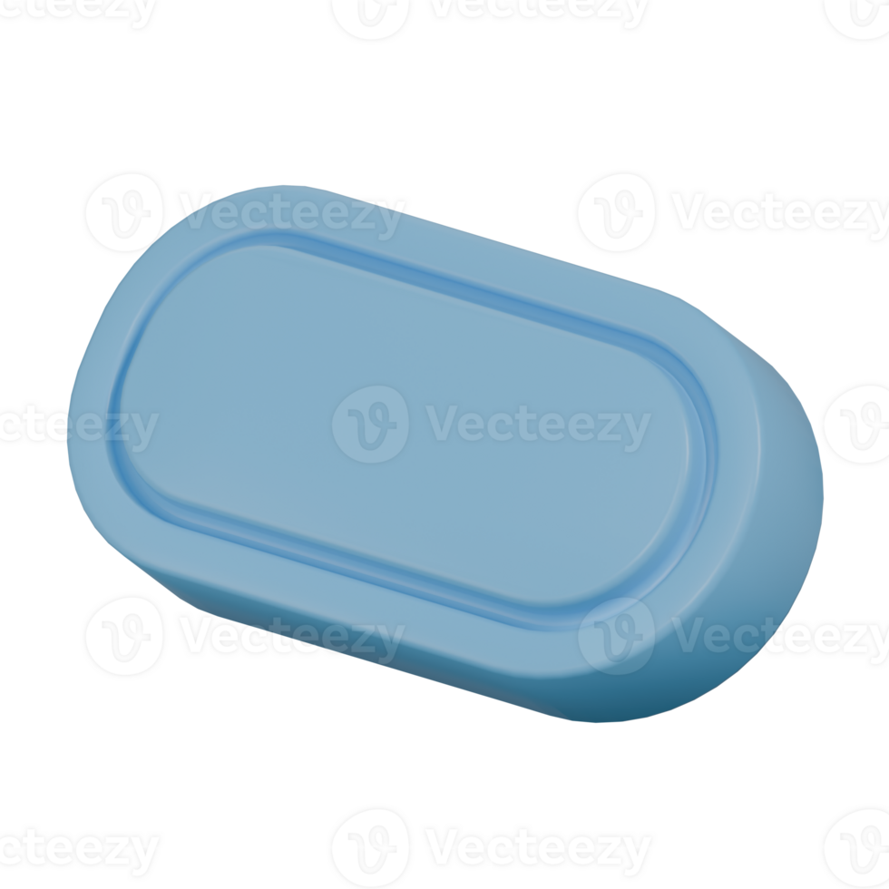 3D Render blue soap icon png