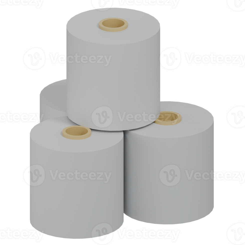3D Render Toilet Paper Icon png