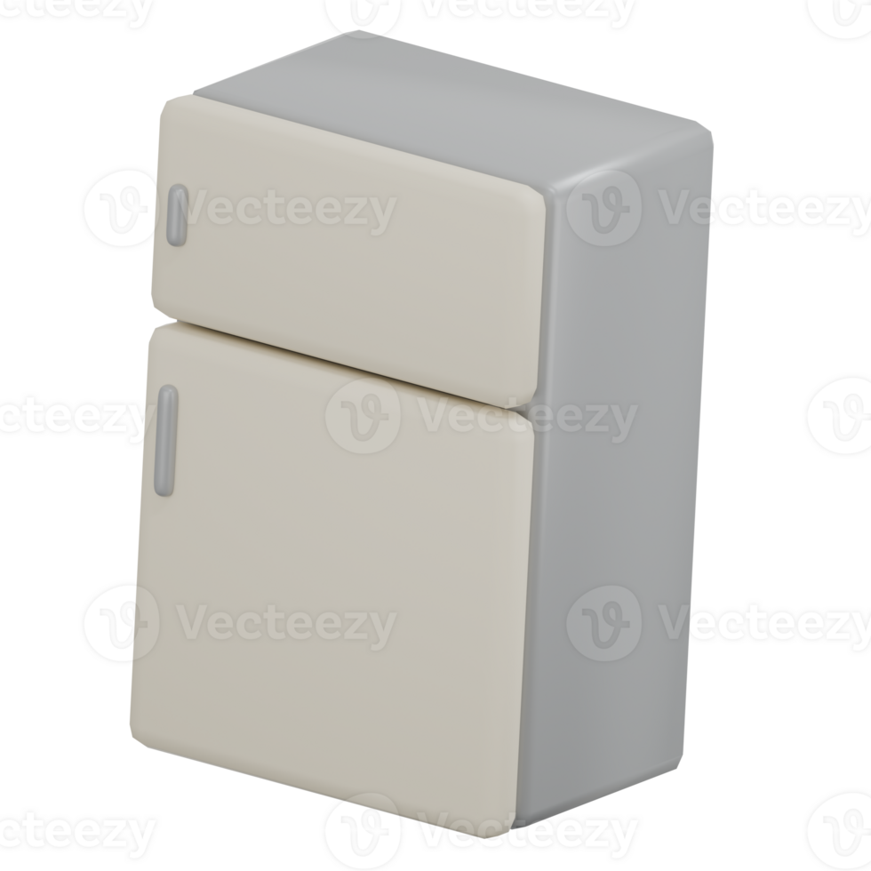 3D Render Simple Refrigerator Icon png