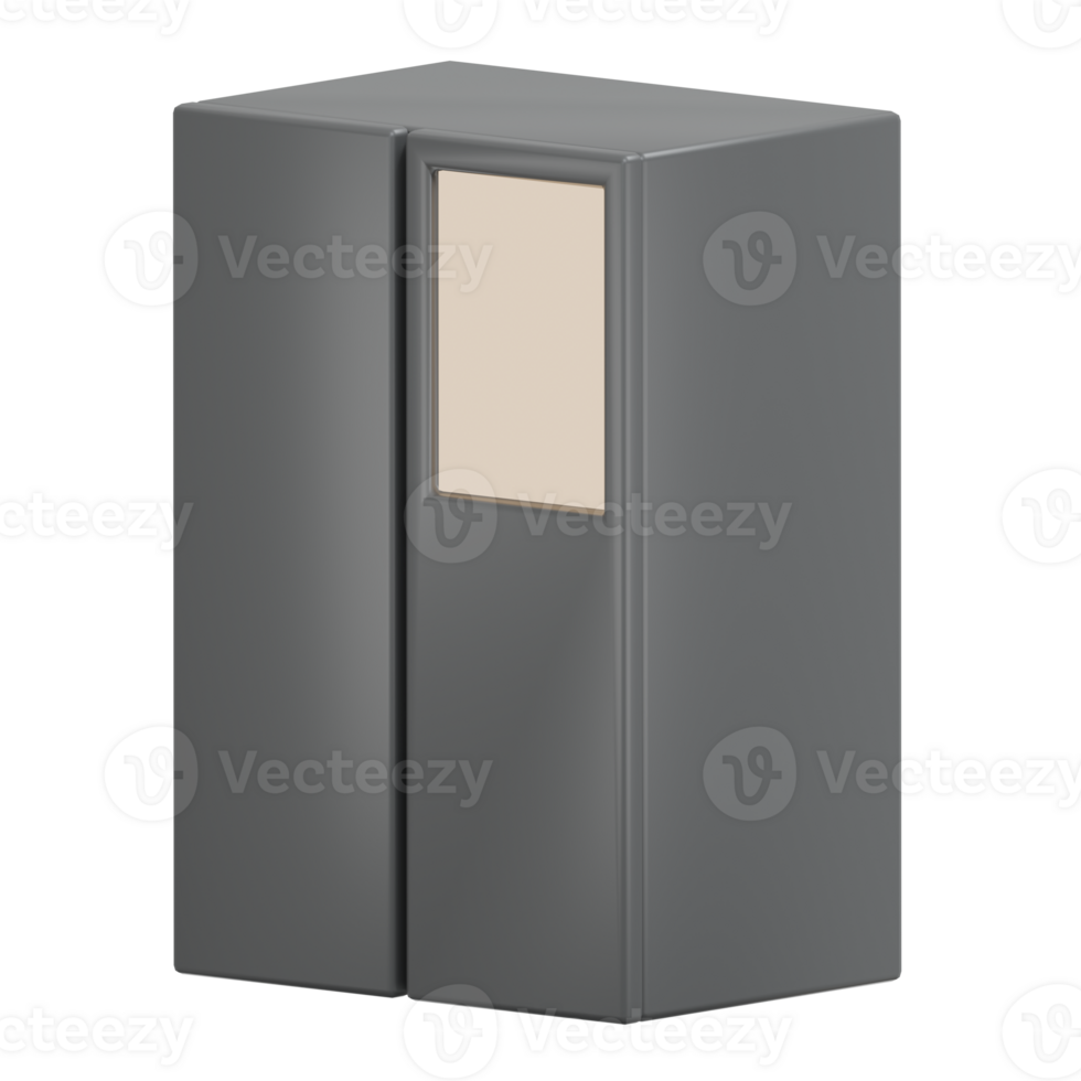A gray refrigerator with a door open png