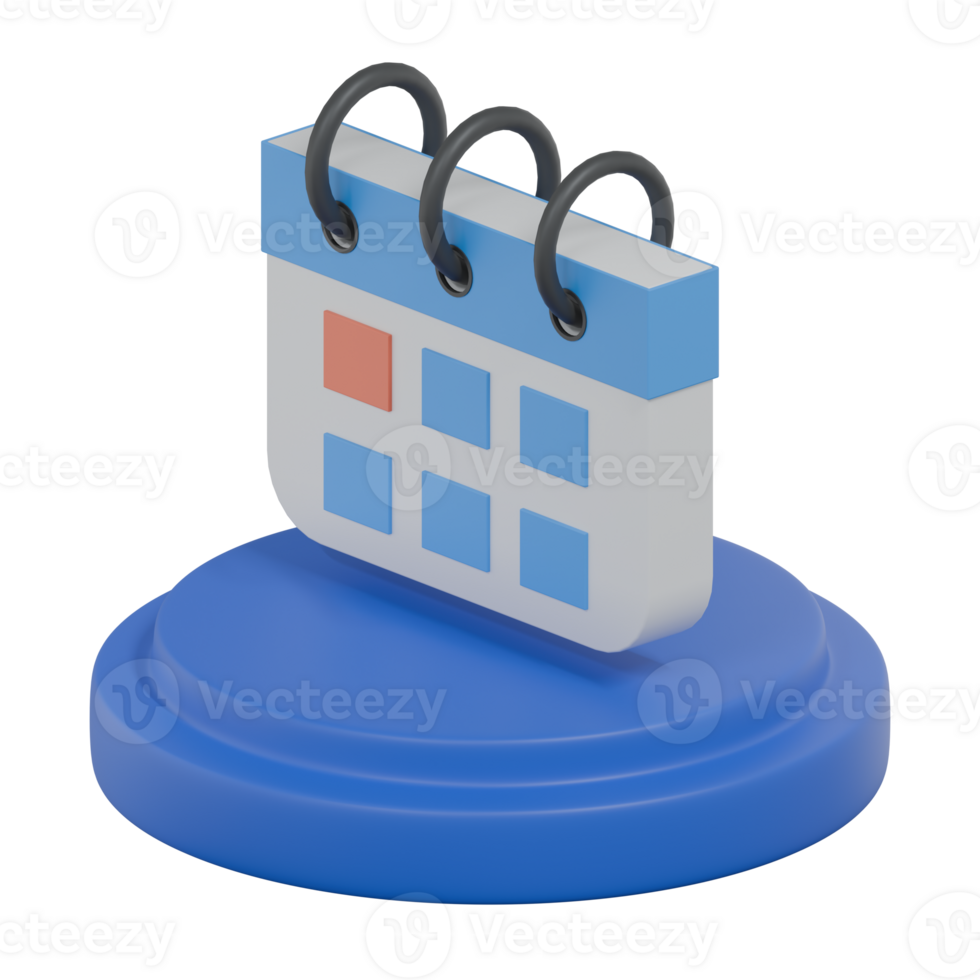 3D Render Isometric Schedule Icon png