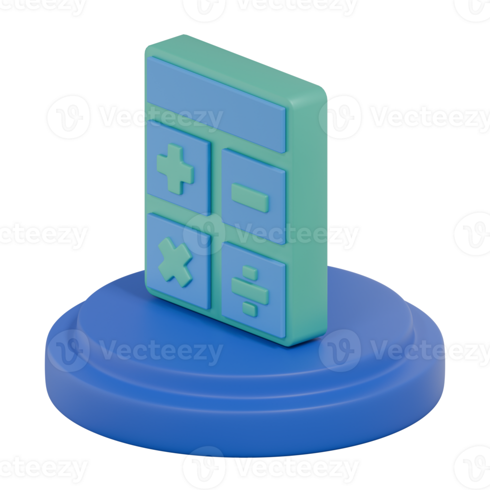 3D Render Isometric Calculator Icon png