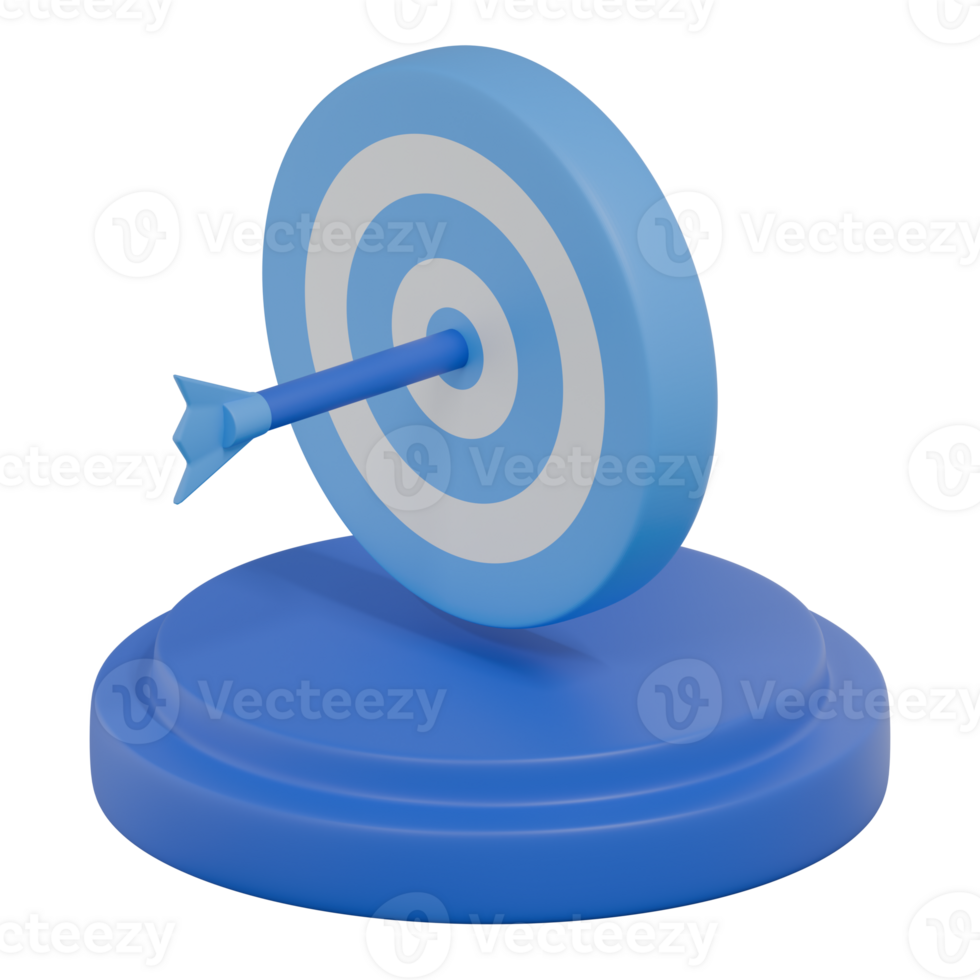 3D Render Isometric Goal Icon png