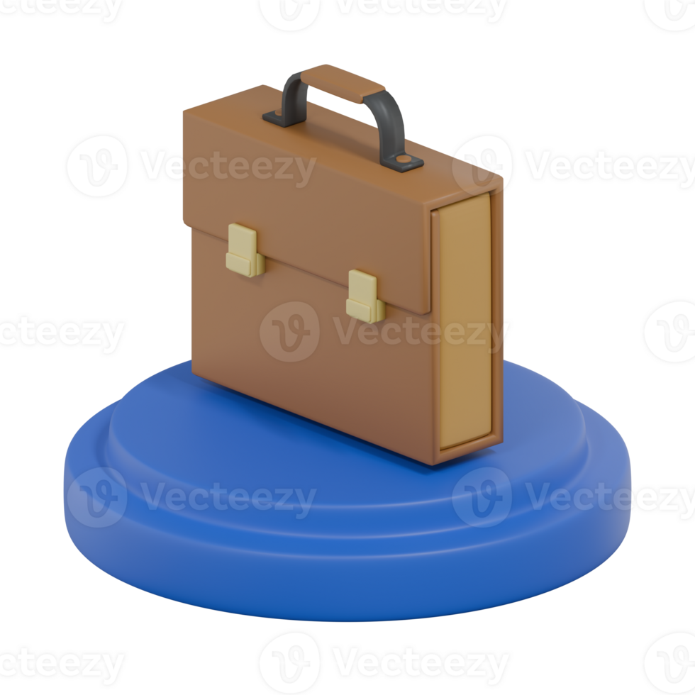 3D Render Isometric Briefcase Icon png