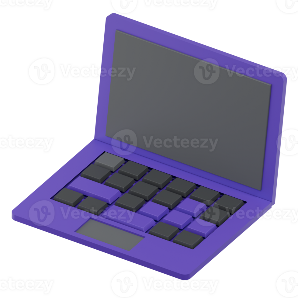 3D Render Isometric Laptop Icon png