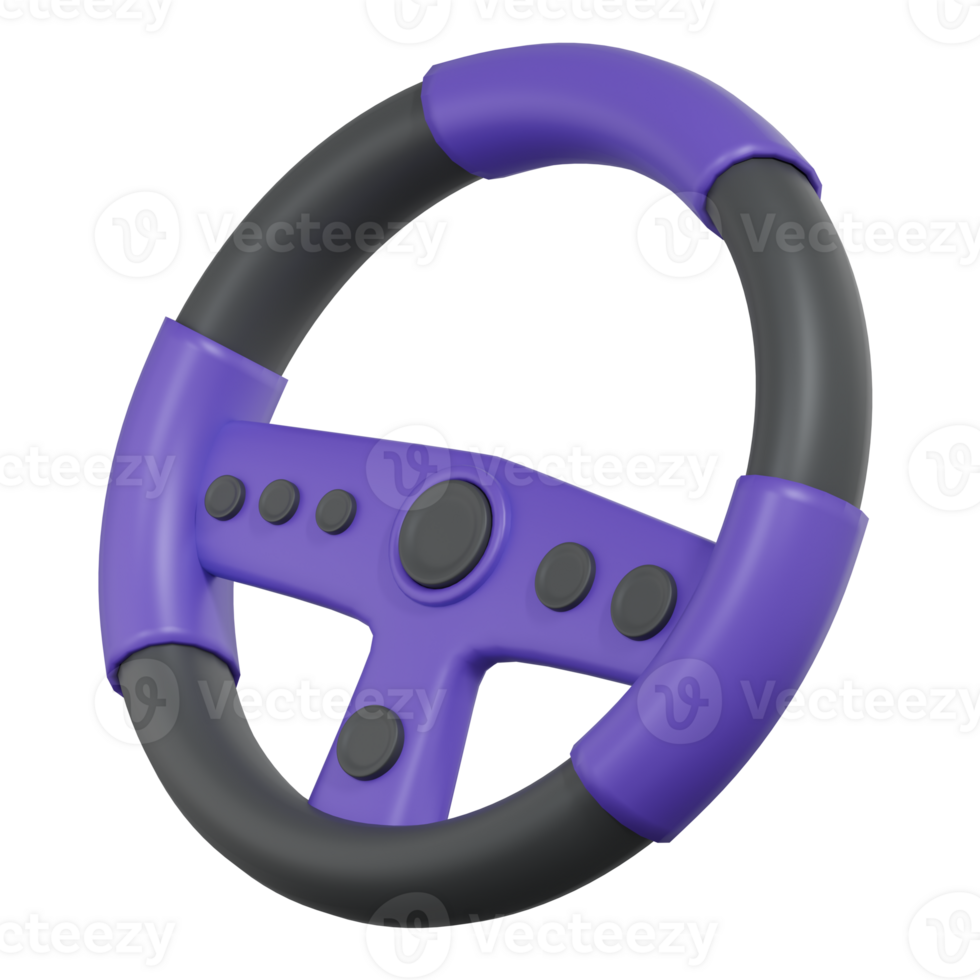 3D Render Isometric Steering Wheel Gamepad Icon png