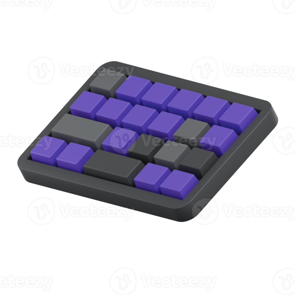 3D Render Isometric Keyboard Icon png