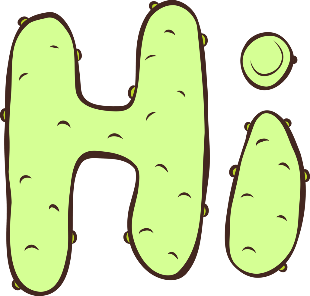 HI, hand drawn style text word png