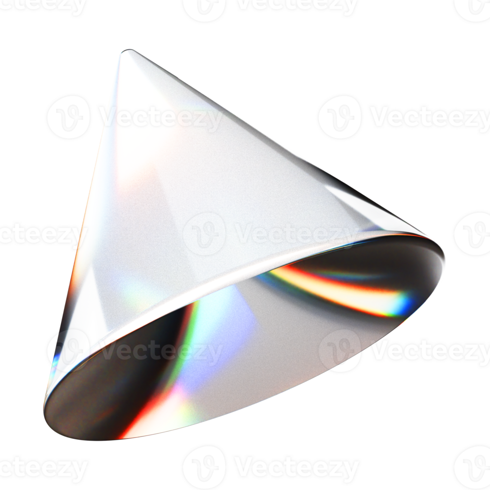 abstract glass shape, cone reflects light png
