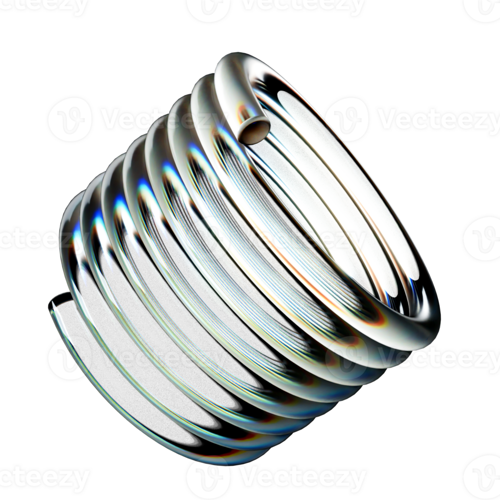 abstract glass shape, very tight spring png