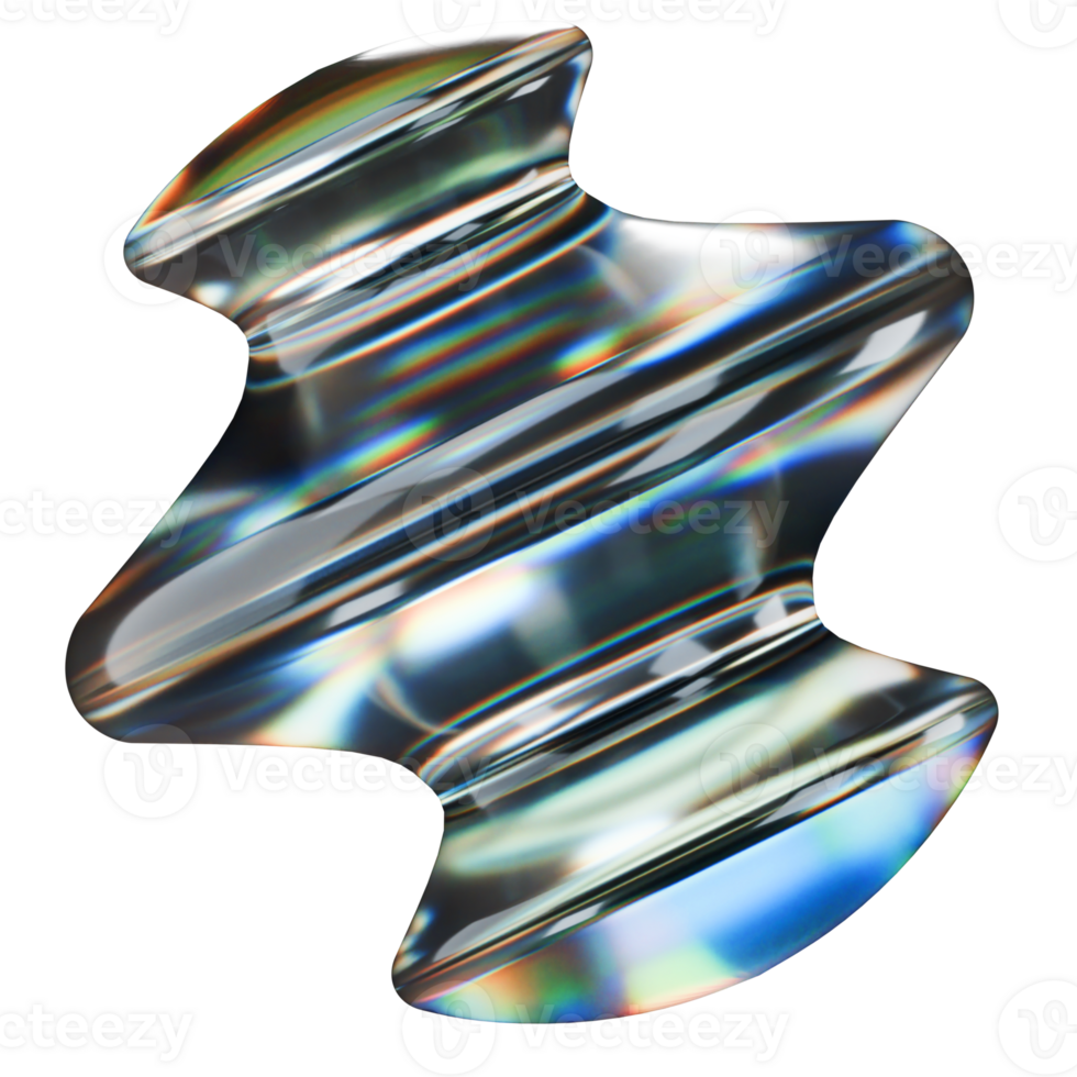 abstract glass object that reflects light with abstract shapes png
