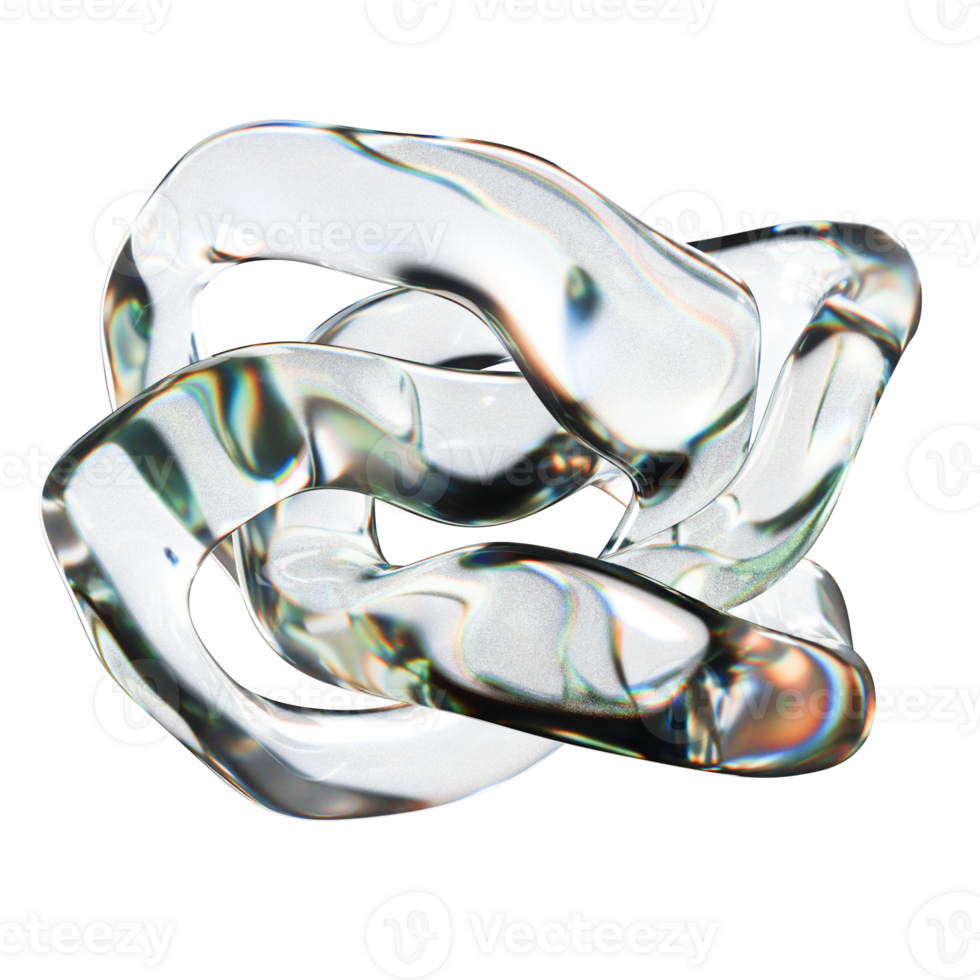 transparent, wavy and elastic abstract glass form png