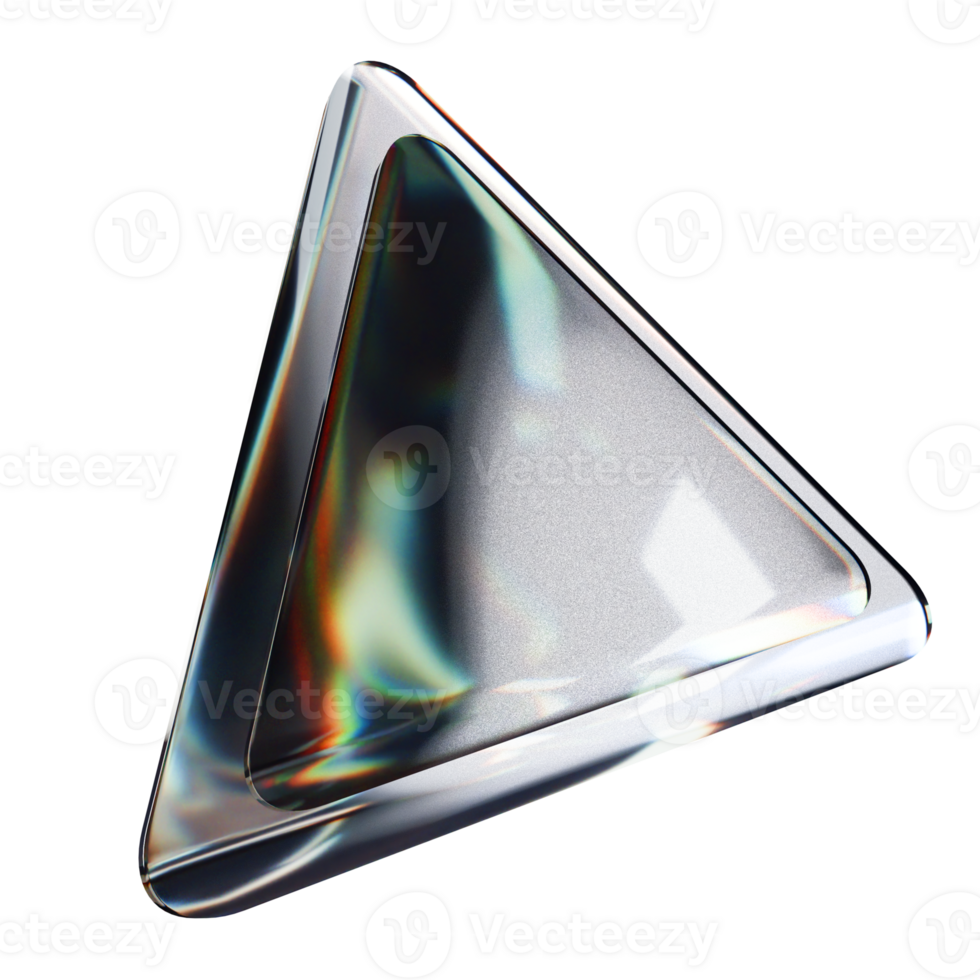 transparent abstract glass shape, two layers of glass reflect light png